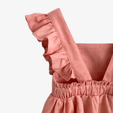 Girls Linen Romper Blush