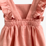 Girls Linen Romper Blush