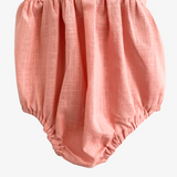 Girls Linen Romper Blush