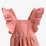 Girls Linen Romper Blush