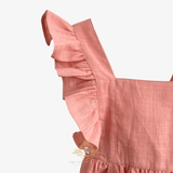 Girls Linen Ruffled Romper Bubble Baby & Toddlers Bohemian Blush