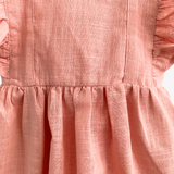 Girls Linen Romper Blush