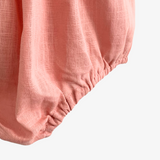 Girls Linen Romper Blush