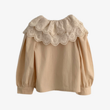 Girls Long Sleeve Puritan Lace Blouse