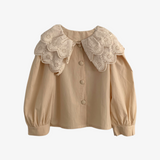 Girls Long Sleeve Puritan Lace Blouse