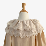 Girls Long Sleeve Puritan Lace Blouse