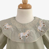 Girls Embroidered Carousel Horse Dress