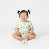 Baby Sleep N' Play One-piece Romper Shorts Woodland Animal Characters