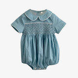 Smocked Embroidered Baby Romper