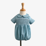 Smocked Embroidered Baby Romper