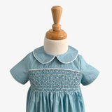 Smocked Embroidered Baby Romper