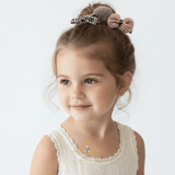 Girls Hair Bows Hair Clips Kids Accessories Set of 3 Ribbon & Pom Pom Purple