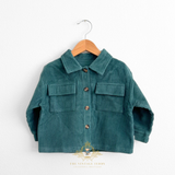 Boys Long Sleeve Button Down Corduroy Shirt Emerald
