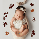 Baby Birthday Milestone Photo Props Felt Numbers Days Months Cut-out Shapes Boho Autumn