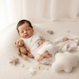 Baby Swaddling Receiving Blanket 100% Bamboo Cotton Muslin Teddy Bears Flouting on Clouds