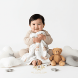 Baby Swaddling Receiving Blanket 100% Bamboo Cotton Muslin Teddy Bears Flouting on Clouds