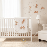 Baby Swaddling Receiving Blanket 100% Bamboo Cotton Muslin Teddy Bears Flouting on Clouds