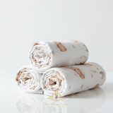 Baby Swaddling Receiving Blanket 100% Bamboo Cotton Muslin Teddy Bears Flouting on Clouds
