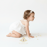 Girls Embroidered Flowers Romper Bubble