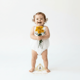 Girls Embroidered Flowers Romper Bubble