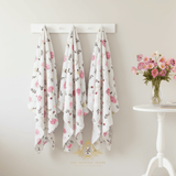 Baby Swaddling Receiving Blanket 100% Bamboo Cotton Muslin Floral
