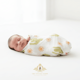 Baby Swaddling Receiving Blanket 100% Bamboo Cotton Muslin Cactus Flower & Sun