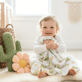 Baby Swaddling Receiving Blanket 100% Bamboo Cotton Muslin Cactus Flower & Sun