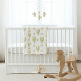 Baby Swaddling Receiving Blanket 100% Bamboo Cotton Muslin Cactus Flower & Sun