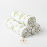 Baby Swaddling Receiving Blanket 100% Bamboo Cotton Muslin Cactus Flower & Sun