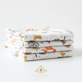 Baby Swaddling Receiving Blanket 100% Bamboo Cotton Muslin Woodland Animals