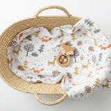 Baby Swaddling Receiving Blanket 100% Bamboo Cotton Muslin Woodland Animals