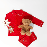 Boys Christmas Pajamas Set 2-Piece Long Sleeve Top & Long Pants Red