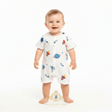 Baby Boys One-Piece Sleep N' Play Romper Shorts Space Explorer
