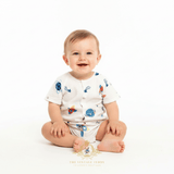 Baby Boys One-Piece Sleep N' Play Romper Shorts Space Explorer