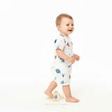 Baby Boys One-Piece Sleep N' Play Romper Shorts Space Explorer