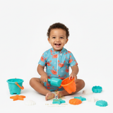 Boys One-Piece Swimsuit Crabs & Sea Shells