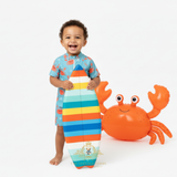 Boys One-Piece Swimsuit Crabs & Sea Shells