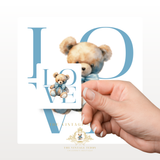 Children's Custom Graphic Stickers The Vintage Teddy™ Teddy Love