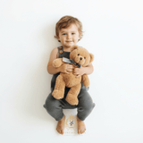 Boys Knit Overalls Romper Grey