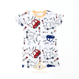 Boys One-Piece Sleep N' Play Romper Shorts Cars Go Beep! Beep!