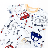 Boys One-Piece Sleep N' Play Romper Shorts Cars Go Beep! Beep!