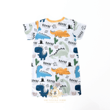 Boys One-Piece Sleep N' Play Romper Shorts Dinosaurs Go Roar!