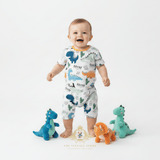 Boys One-Piece Sleep N' Play Romper Shorts Dinosaurs Go Roar!
