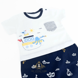 Boys One-Piece Sleep N' Play Romper Shorts Tugboat Octopus & Seagull