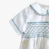 Boys Smocked Shirt & Bubble Shorts Set