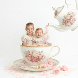 Girls Embroidered Lace Bib Collar Floral Roses Romper Bubble Pink & Cream