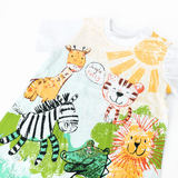 Kids One-Piece Sleep N' Play Romper Shorts Let's Jungle Party!