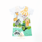 Kids One-Piece Sleep N' Play Romper Shorts Let's Jungle Party!