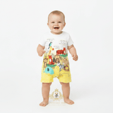 Kids One-Piece Sleep N' Play Romper Shorts Safari Adventure Time!