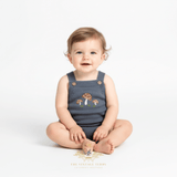 Baby & Toddler Embroidered Knit One-Piece Romper Bohemian Organic Mushrooms Grey